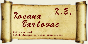 Kosana Barlovac vizit kartica